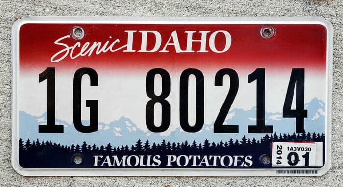 Photo of Idaho license plate lookup