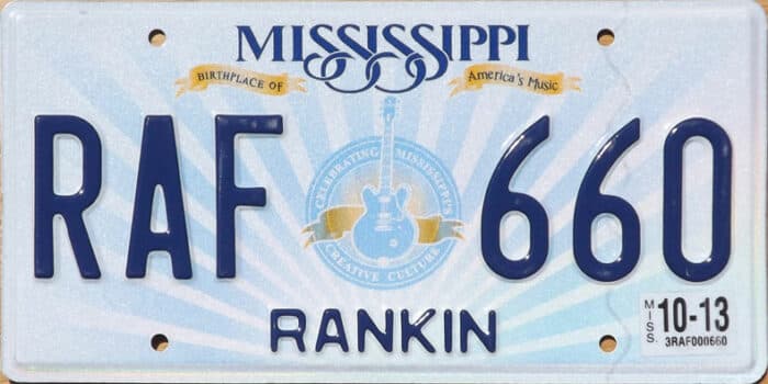 Photo of Mississippi License Plate Lookup