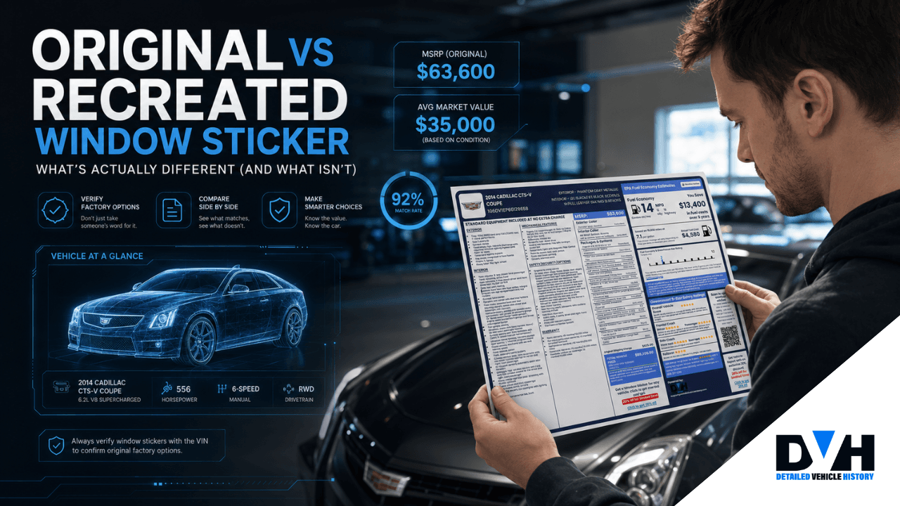 Original vs. Recreated Window Sticker: What's Actually Different (And What Isn't)