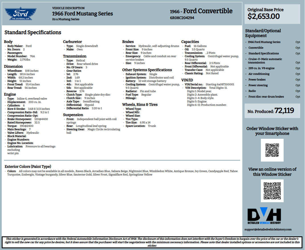 Build Sheet