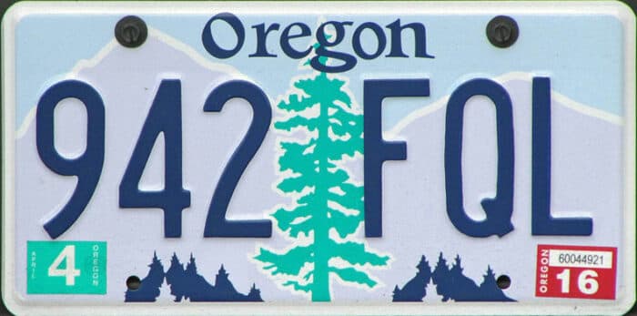 Photo of Oregon license plate lookup
