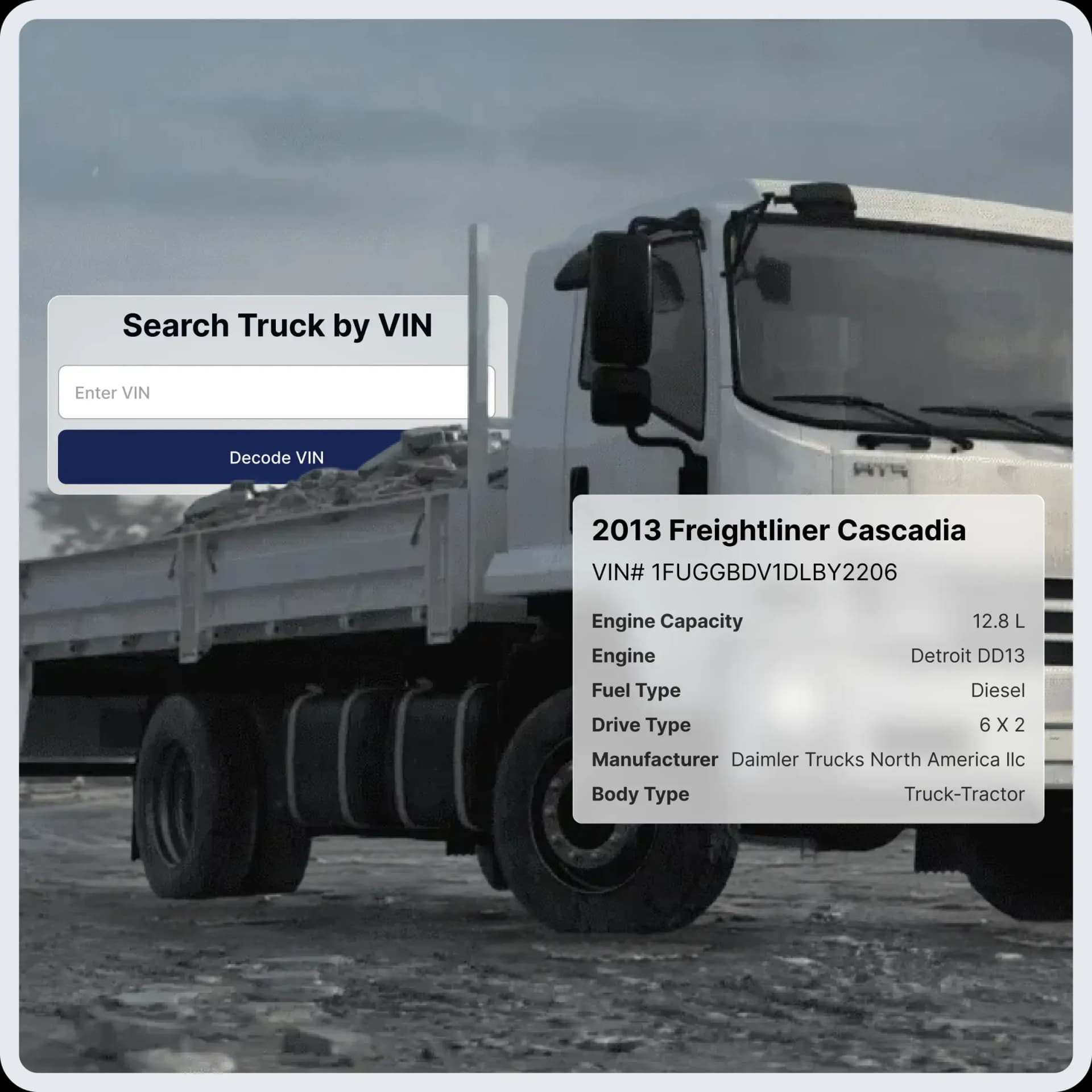 Heavy & Semi Truck VIN Lookup