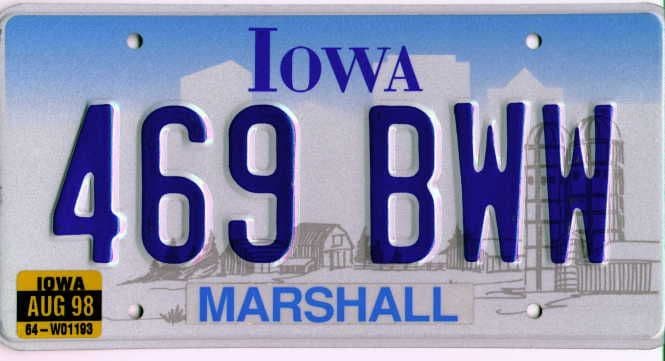 Photo of iowa license plate