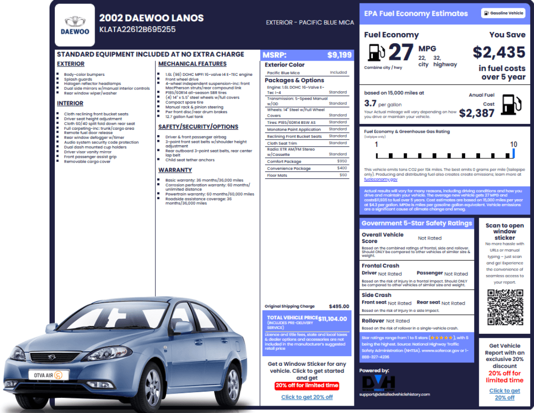 Photo of DAEWOO Window Sticker
