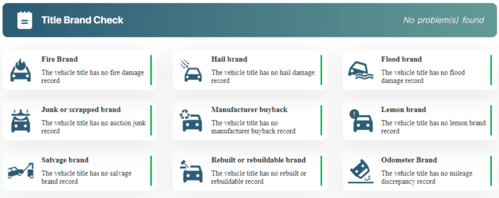 Photo of vehicle history report