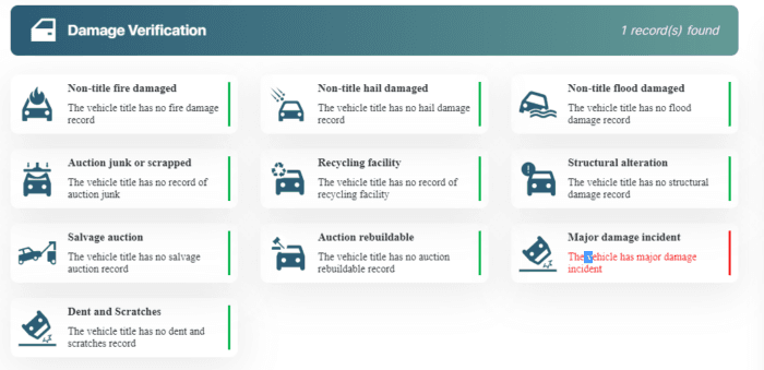Photo of vehicle history report