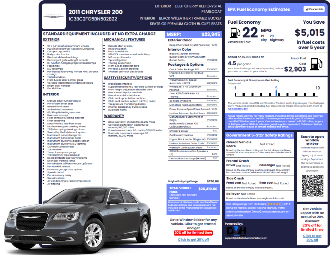 Photo of Chrysler Window Sticker