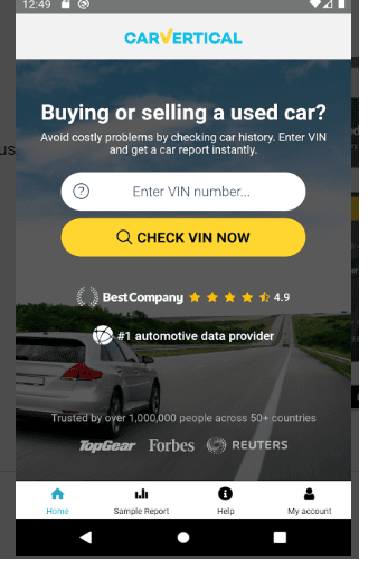 Photo of Carvertical app