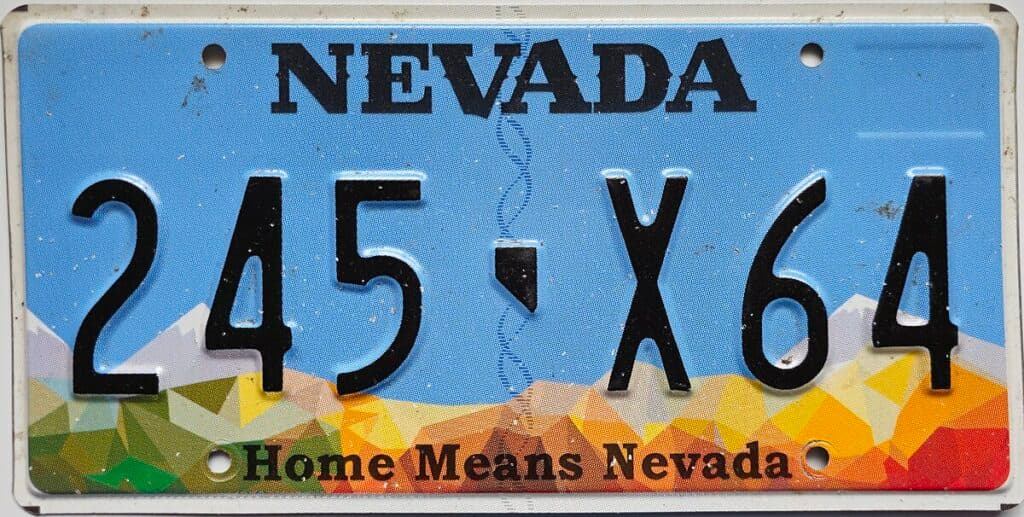 Photo of Nevada license plate