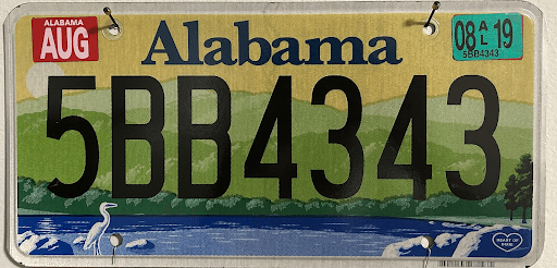 Photo of Alabama License Plate