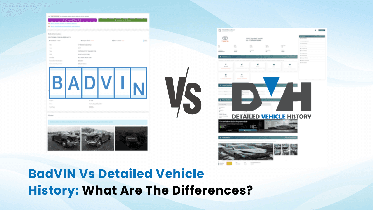 BadVIN Vs Detailed Vehicle History: What Are The Differences?