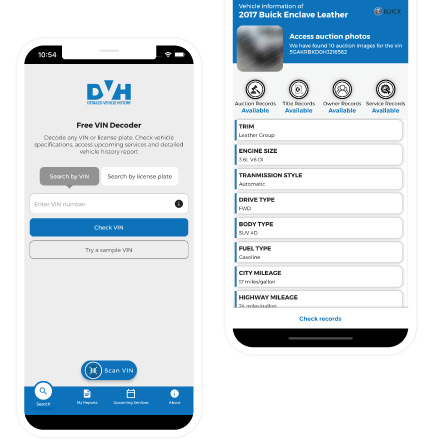 VIN Decoder & Vehicle History app