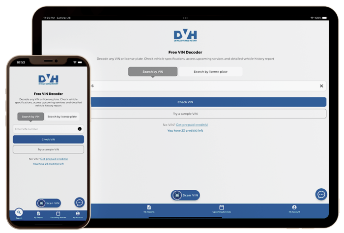 VIN Decoder & Vehicle History app Detailed vehicle history