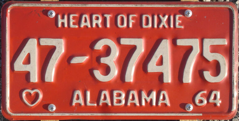 Alabama license plate