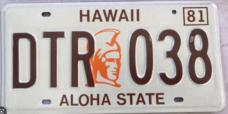 Hawaii license plate