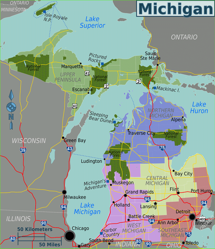 Michigan map