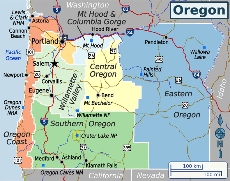 Oregon map