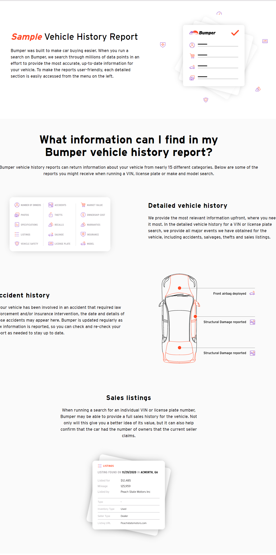 Bumper Vs Detailed Vehicle History VIN Reports Compared