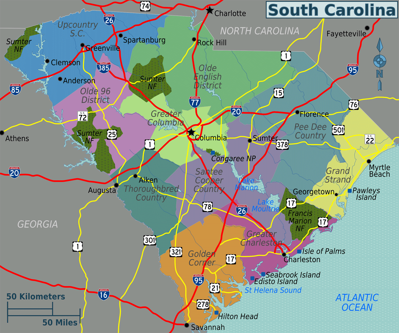 South Carolina Map