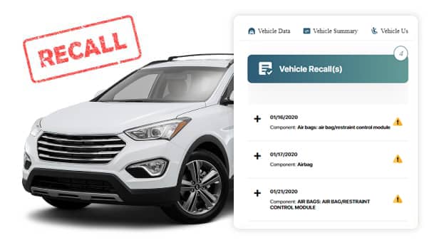 Recalls Vehicle Report Sample