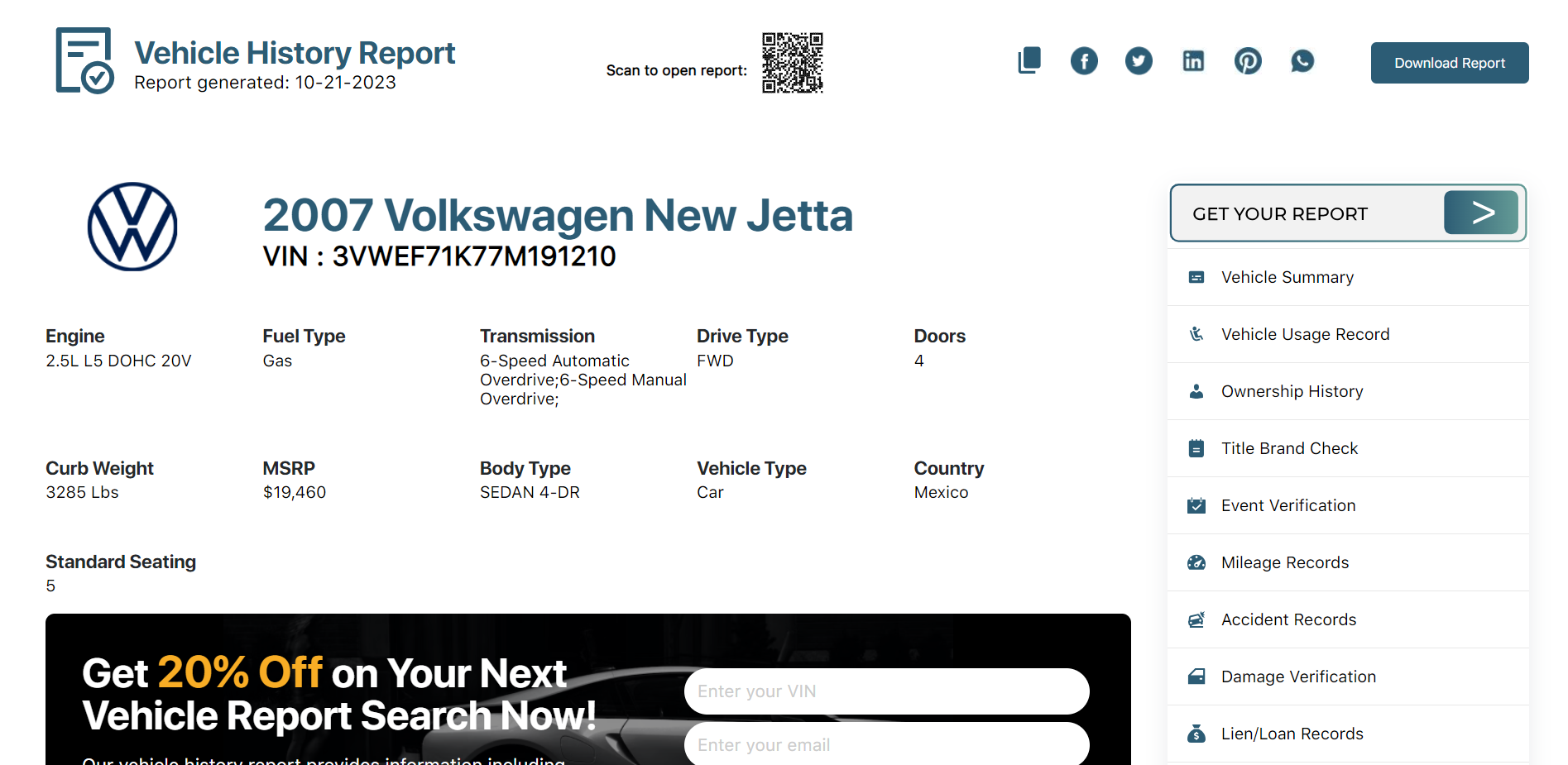 2007 Volkswagen New Jetta
