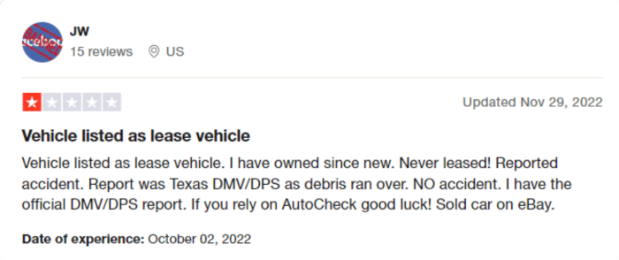 Autocheck trustpilot review