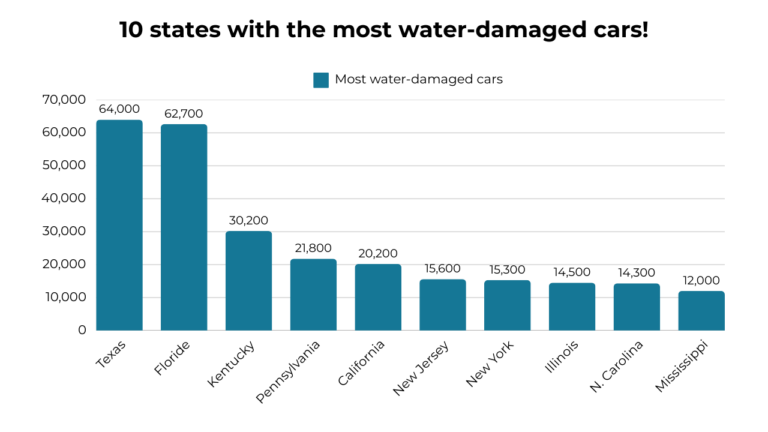 10 states with the most water-damaged cars!