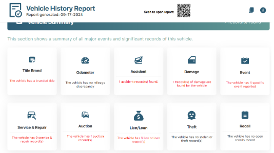 Vehicle History Report