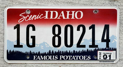 Idaho License Plate