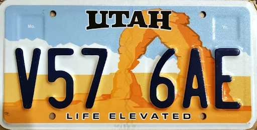 Utah Licence Plate