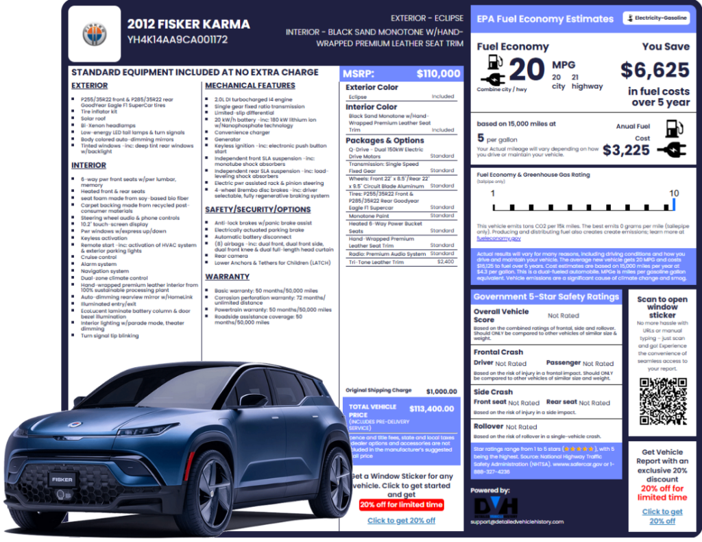 Fisker Window Sticker