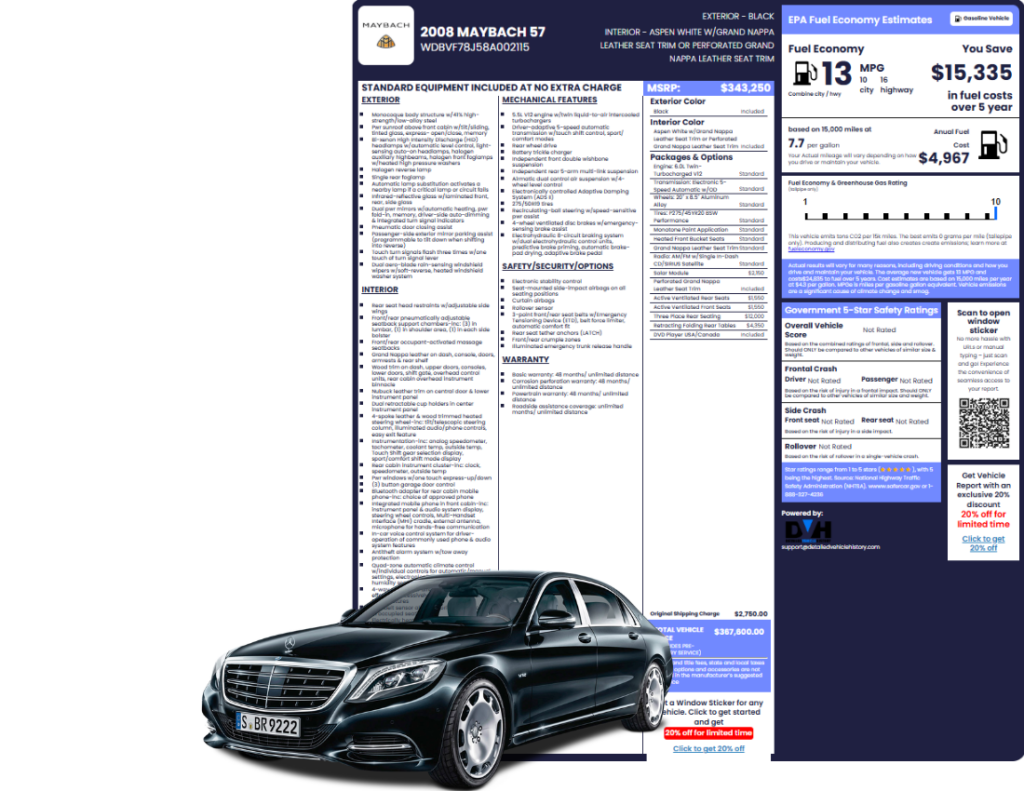 MAYBACH window sticker