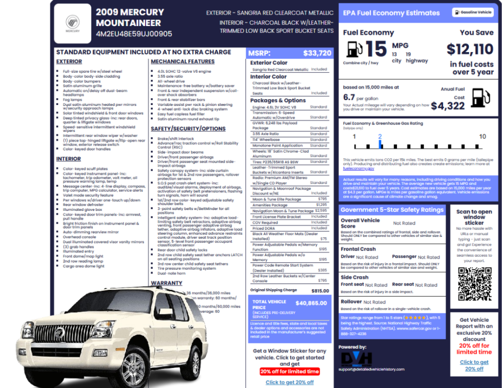 Mercury Window Sticker