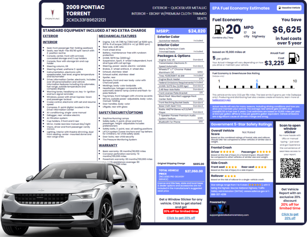 Pontiac Window Sticker